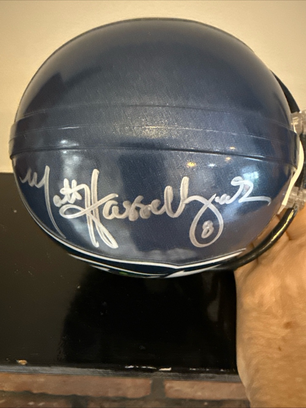 Seattle Seahawks Mini Helmet - Navy with White Logo - Picture 4 of 8